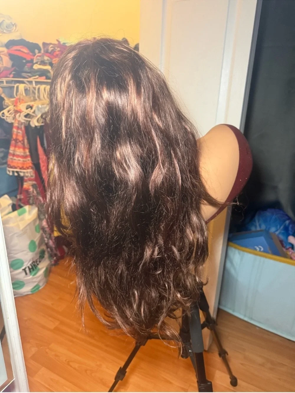 100% Human Hair Brown Auburn Lace Front Wig - 13x4 Lace